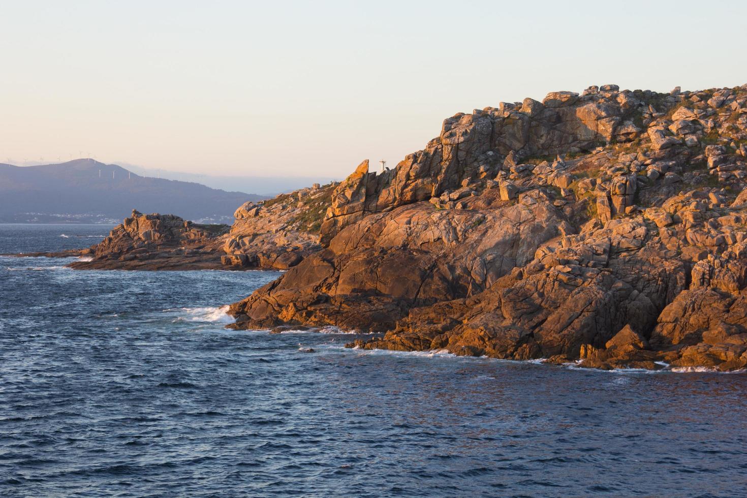 Blue sea at sunset photo