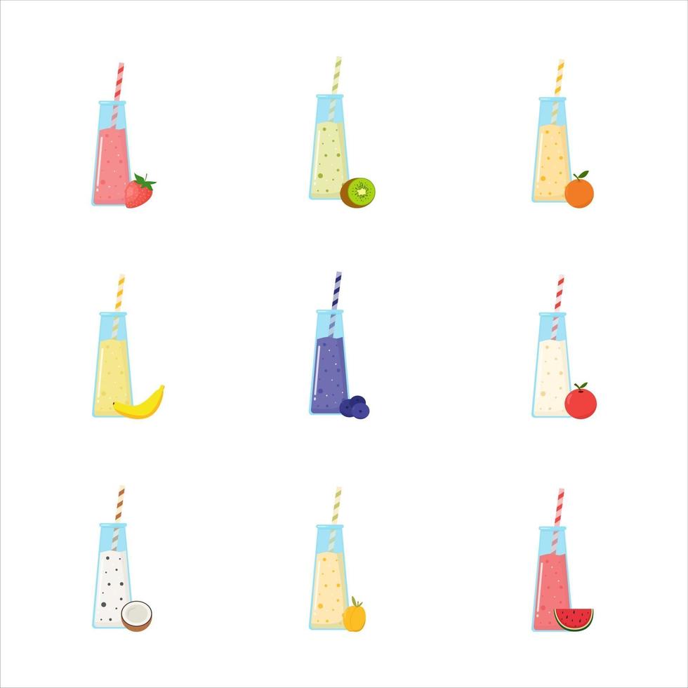 Fresh smoothie set. vector