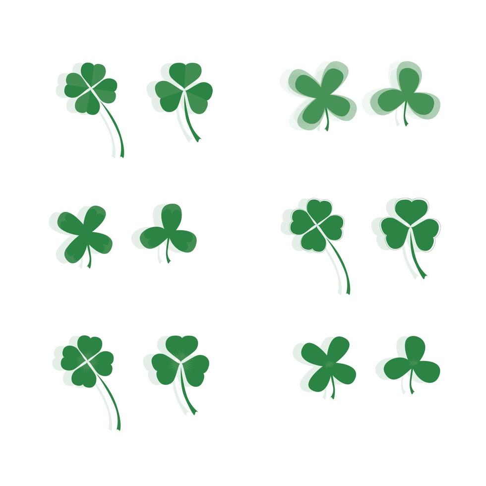 Clover set. Three and four are leafy. vector