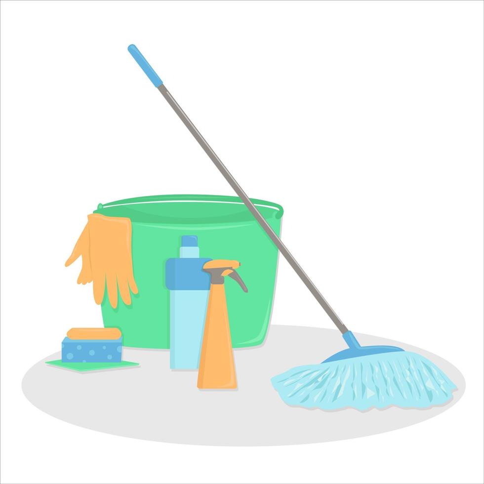 A set of accessories for cleaning. vector