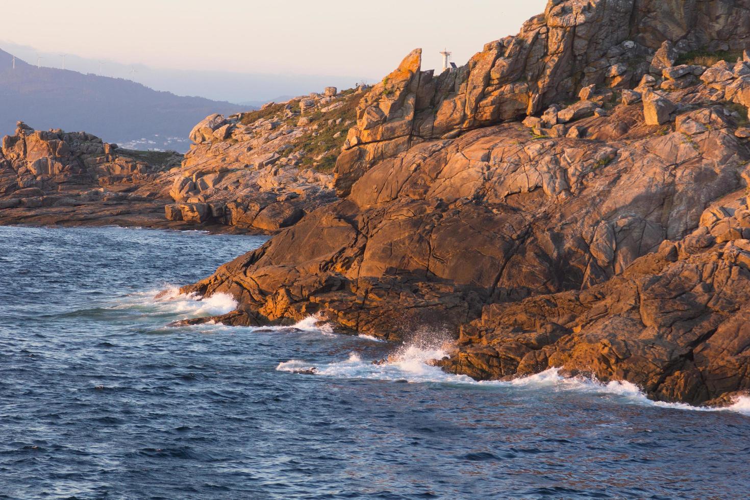 Blue sea at sunset photo