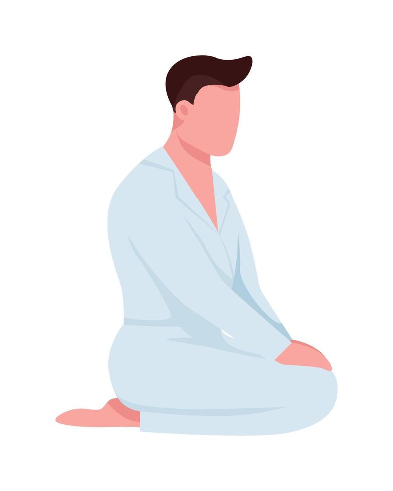 practicante de karate personaje de vector de color semi plano