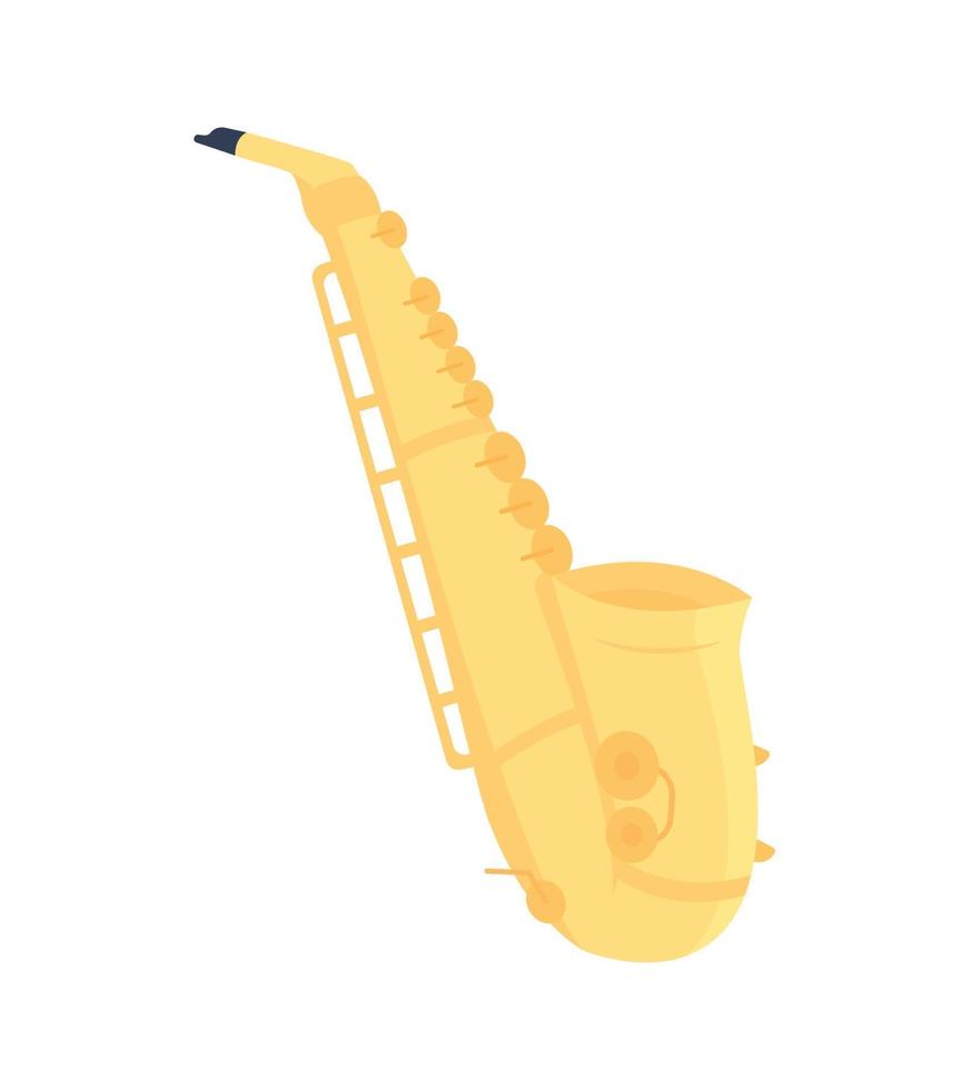 saxofón objeto vectorial de color semi plano vector