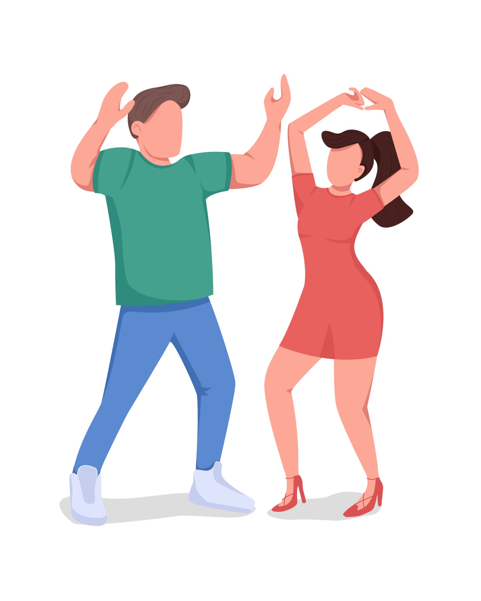 Friends dancing together semi flat color vector characters 3431323 ...