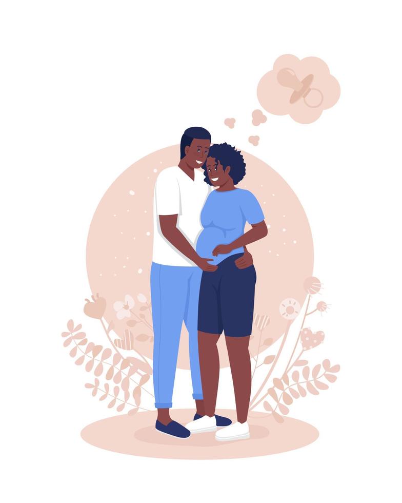 Parents expecting baby 2D vector isolated illustration