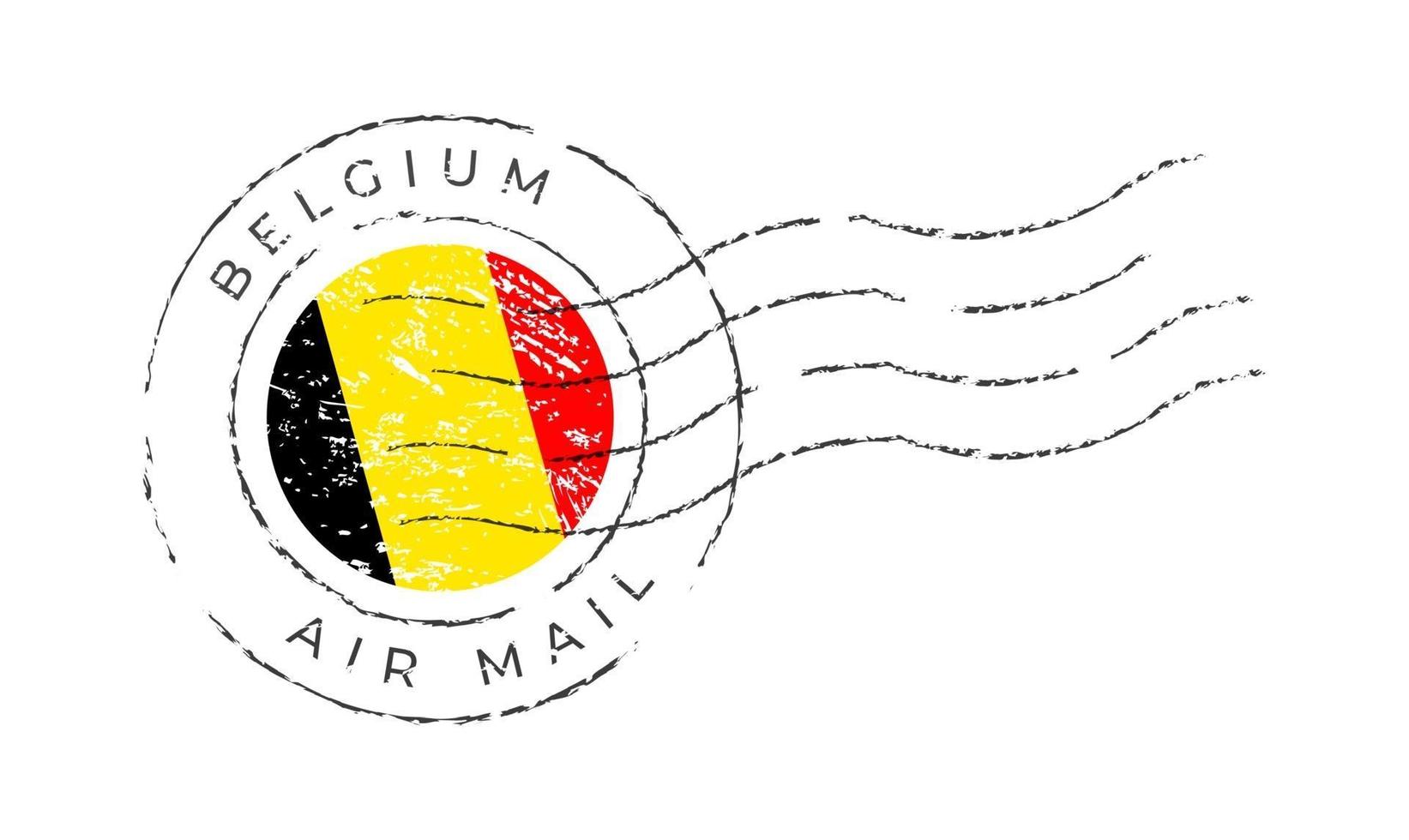 marca postal de bélgica vector