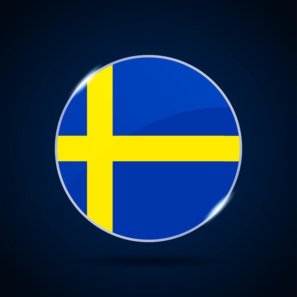 sweden national flag Circle button Icon vector