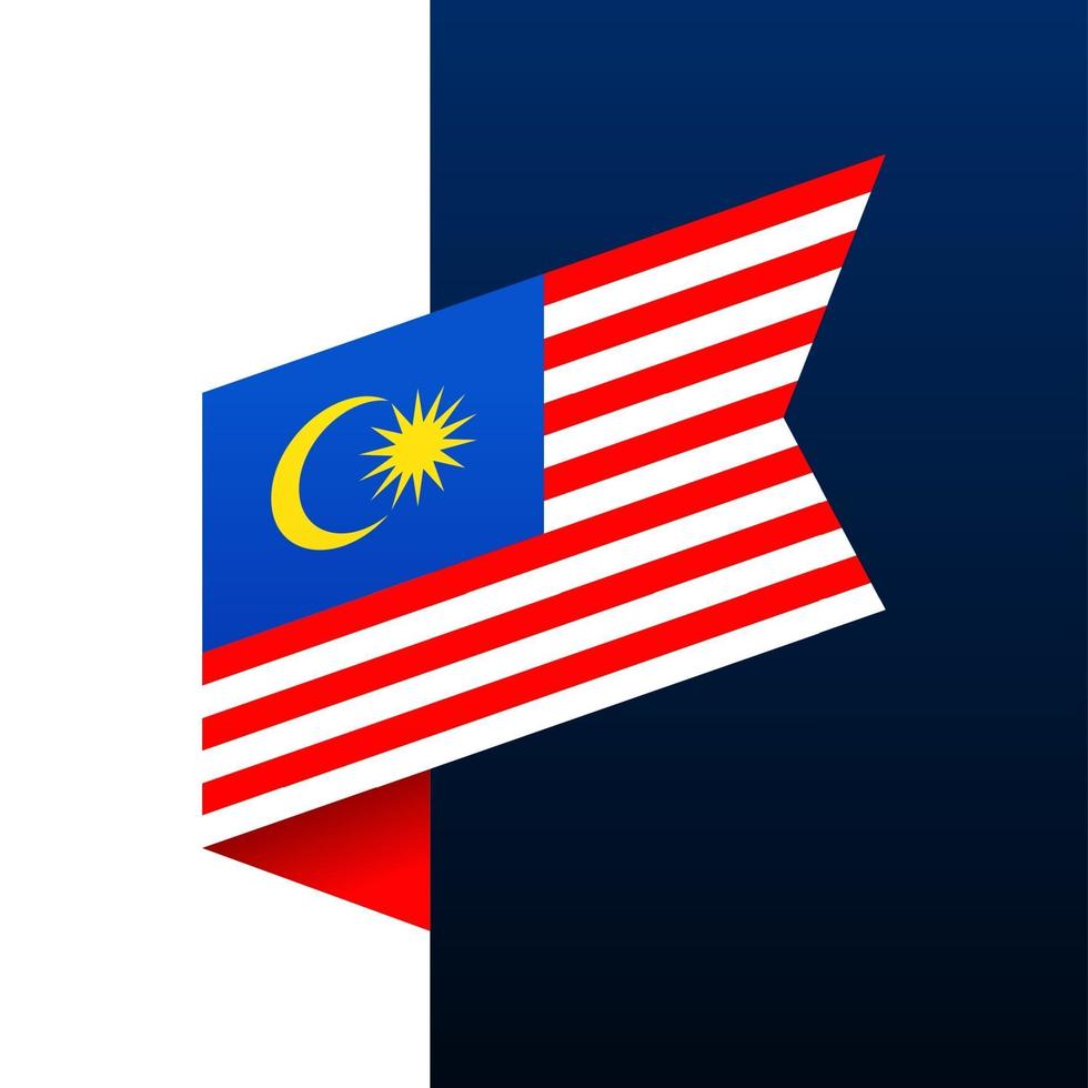 malaysia corner flag icon vector
