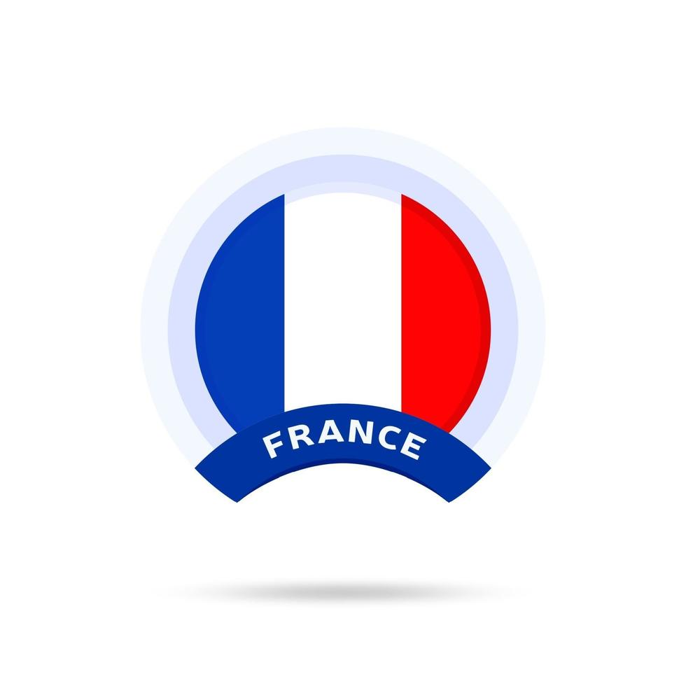 france national flag Circle button Icon vector