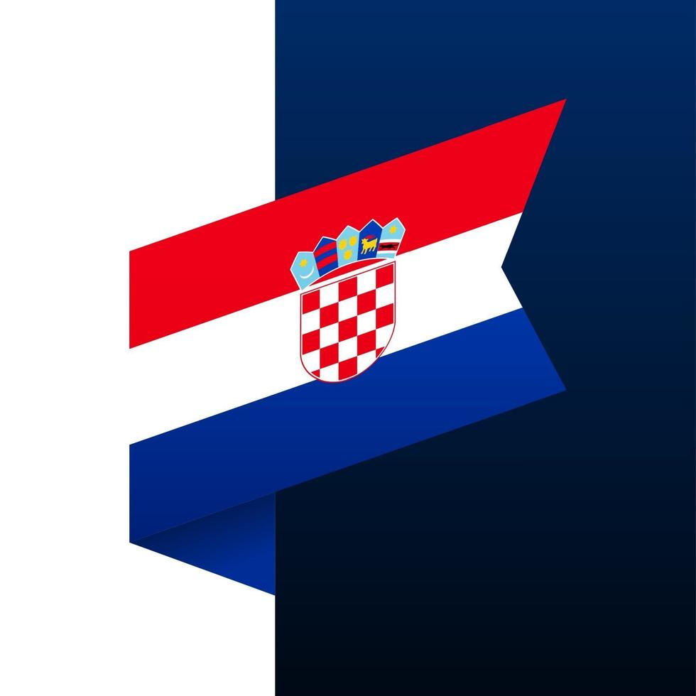 icono de la bandera de la esquina de croacia vector