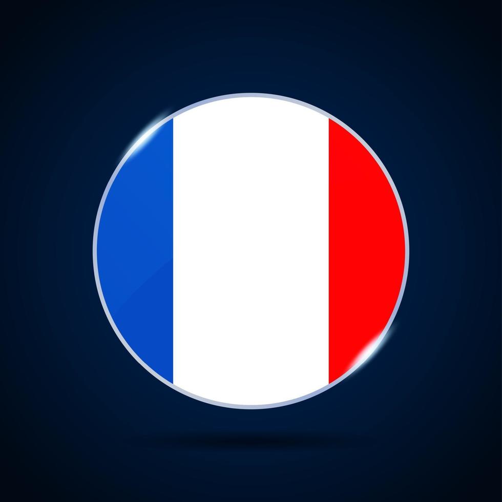 france national flag Circle button Icon vector