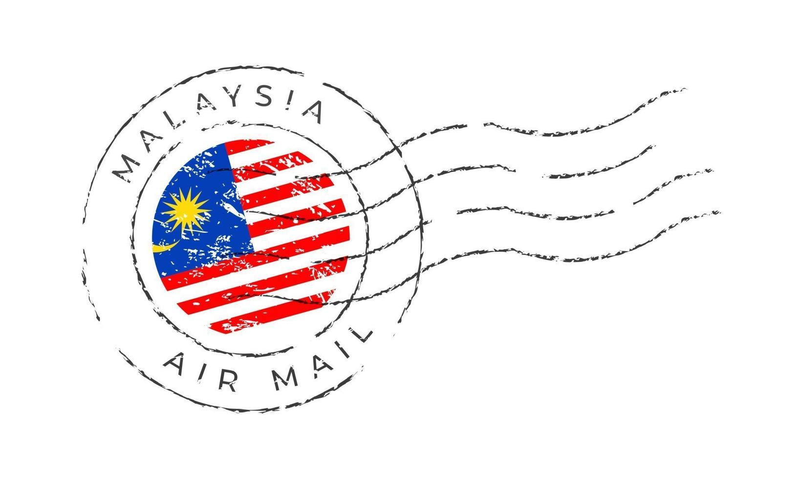 malasia marca postal vector