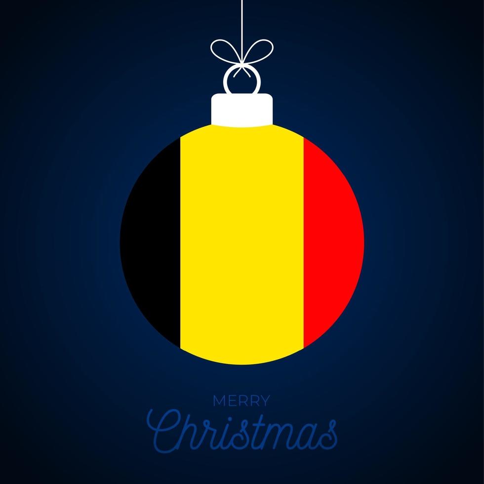 Christmas new year ball with belgium flag vector