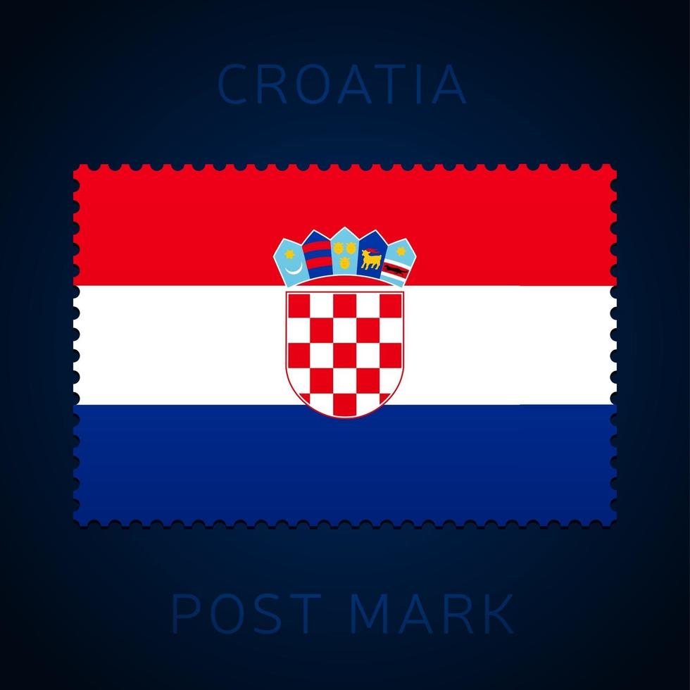 marca postal de croacia. vector