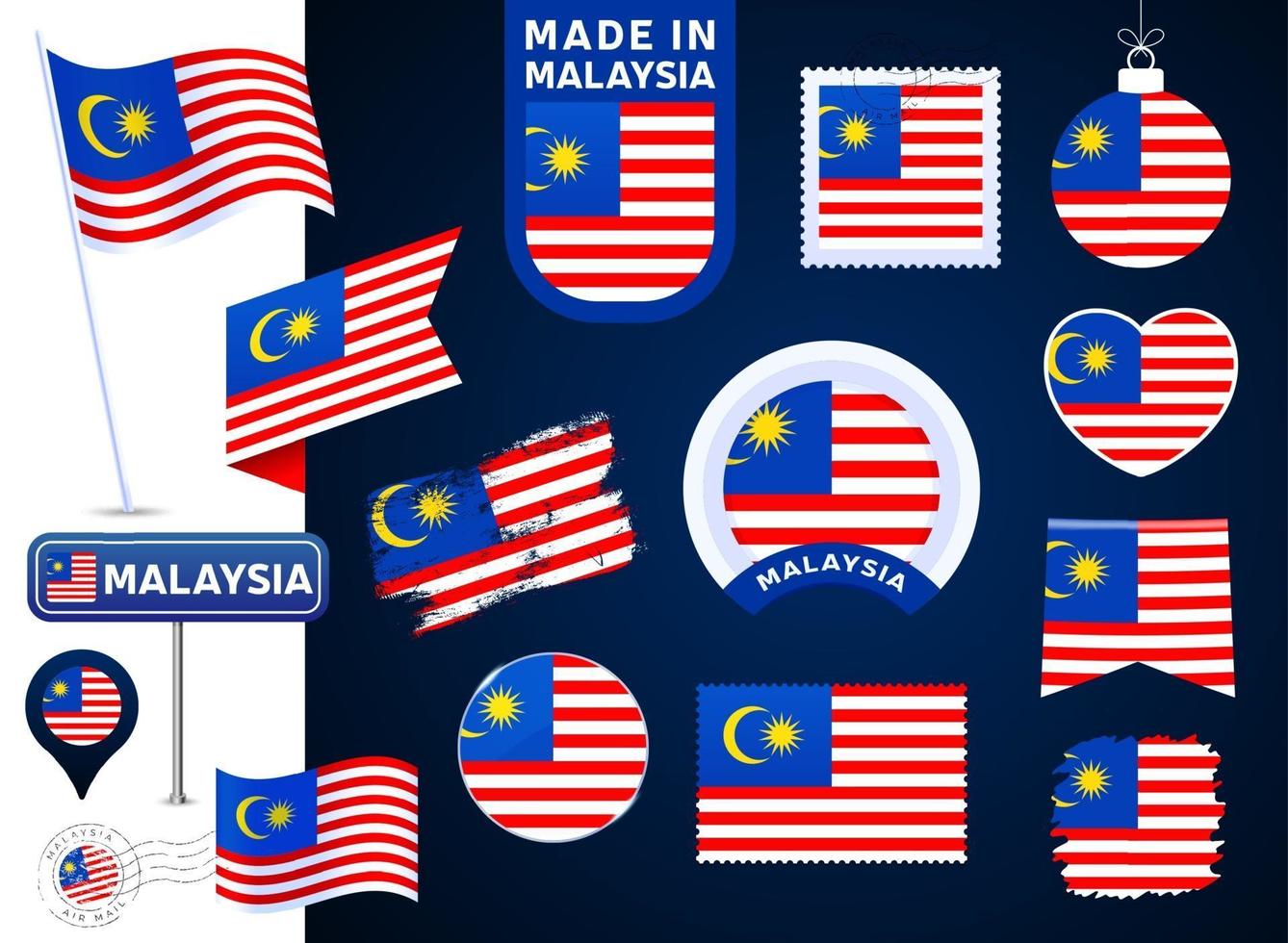 colección de vectores de bandera de malasia