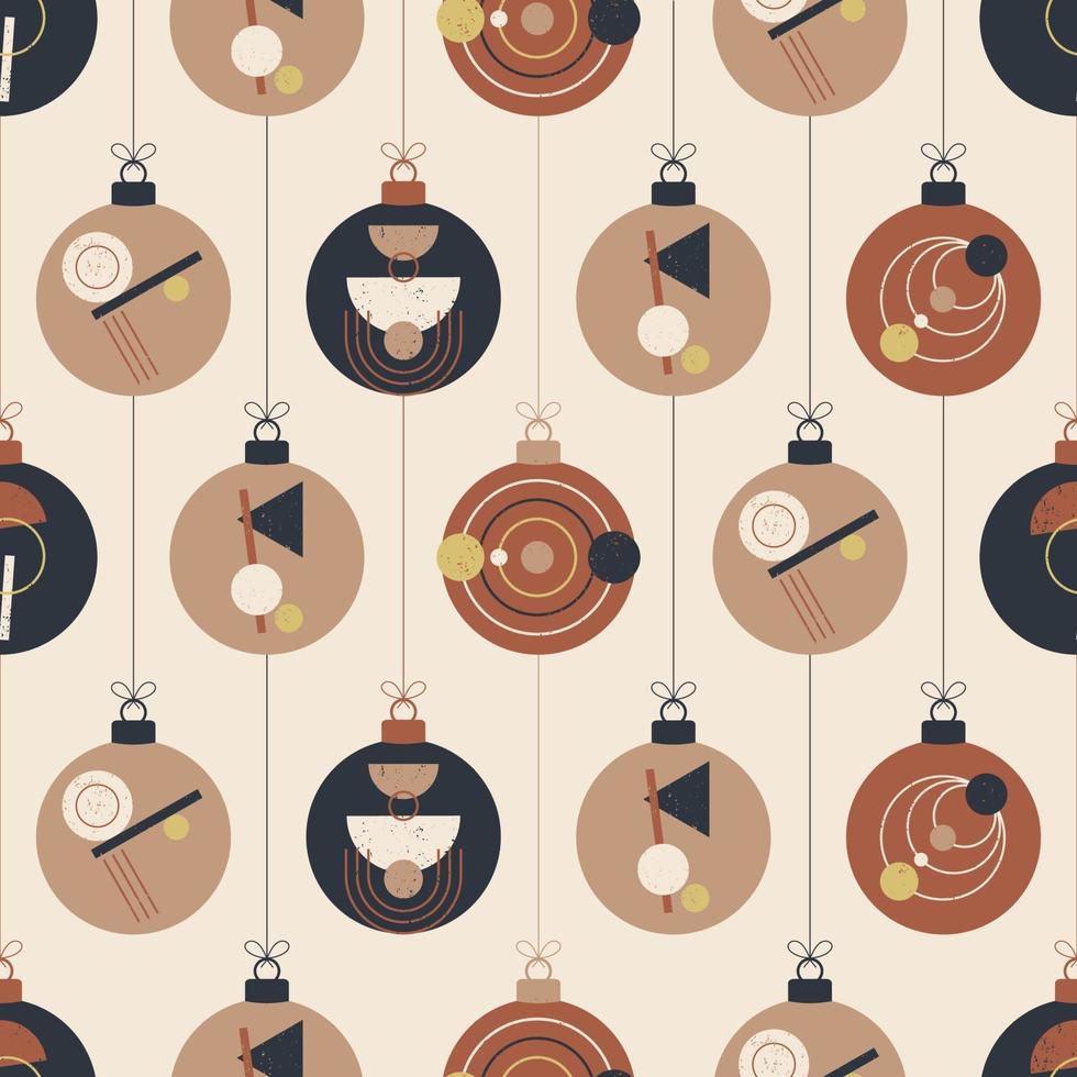 boho Christmas and New Year ball seamless pattern vector