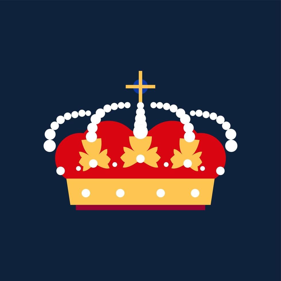 Gold king crown icon. vector