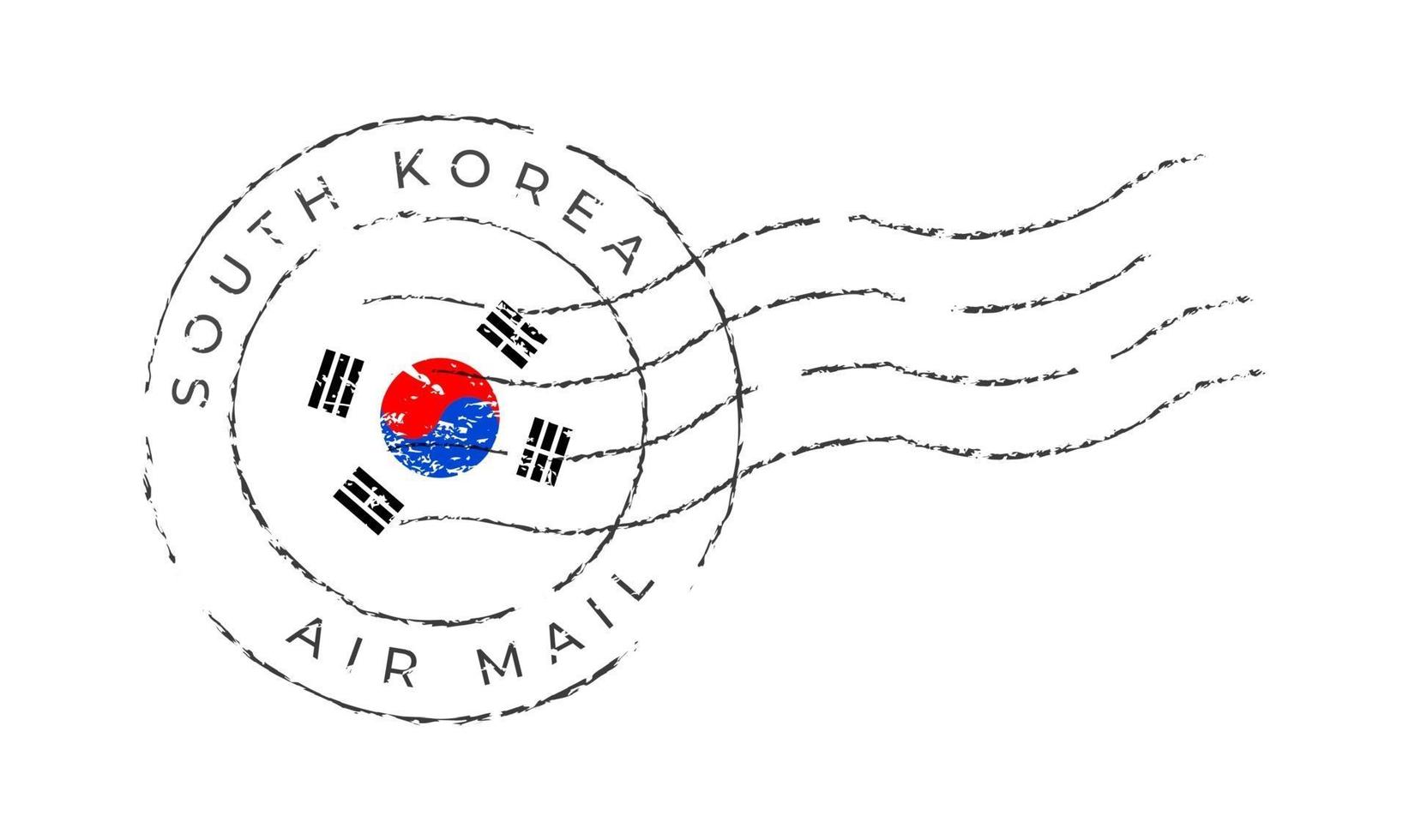 marca postal de corea del sur vector