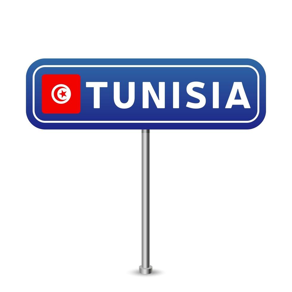 tunisia road sign. vector