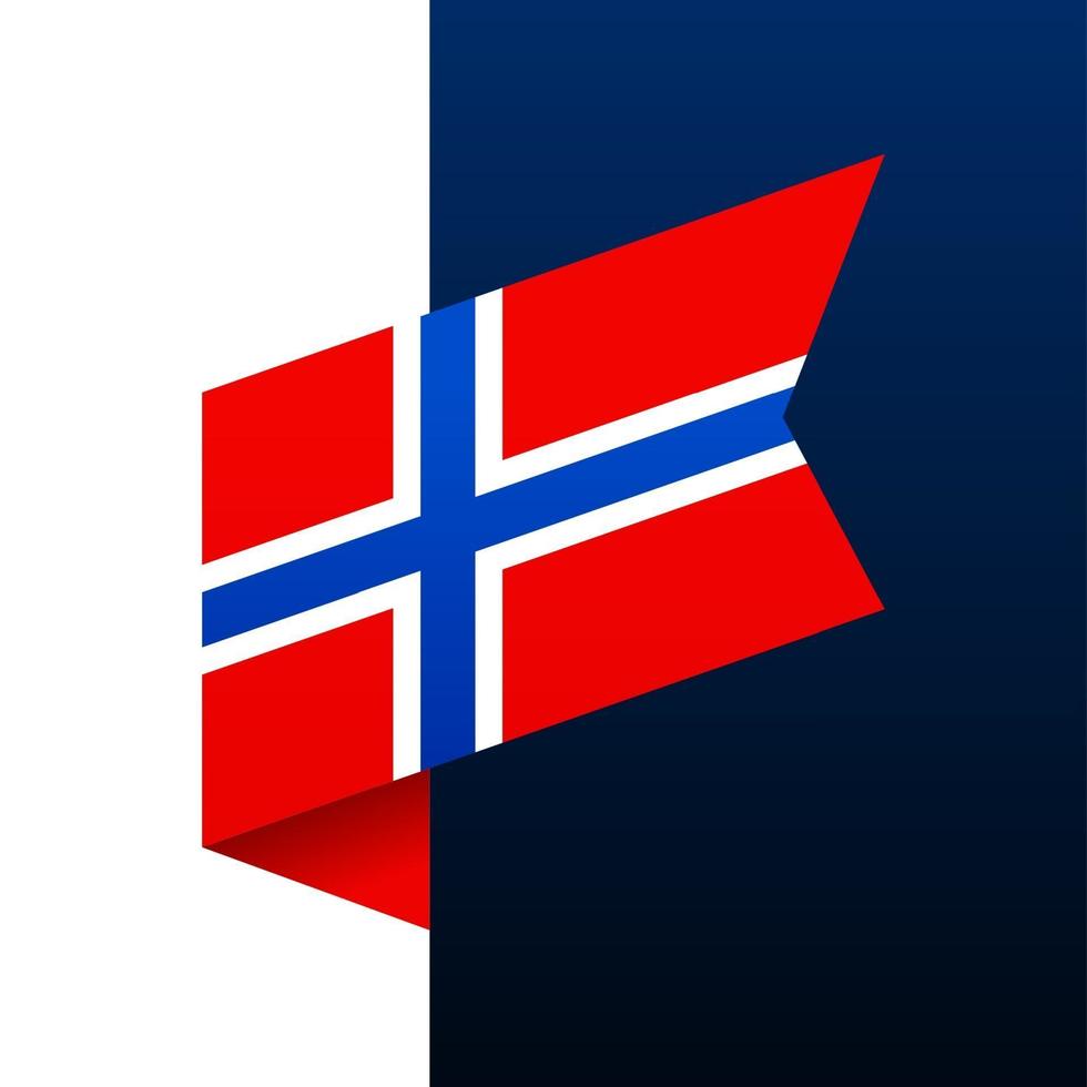 icono de la bandera de la esquina de Noruega. vector