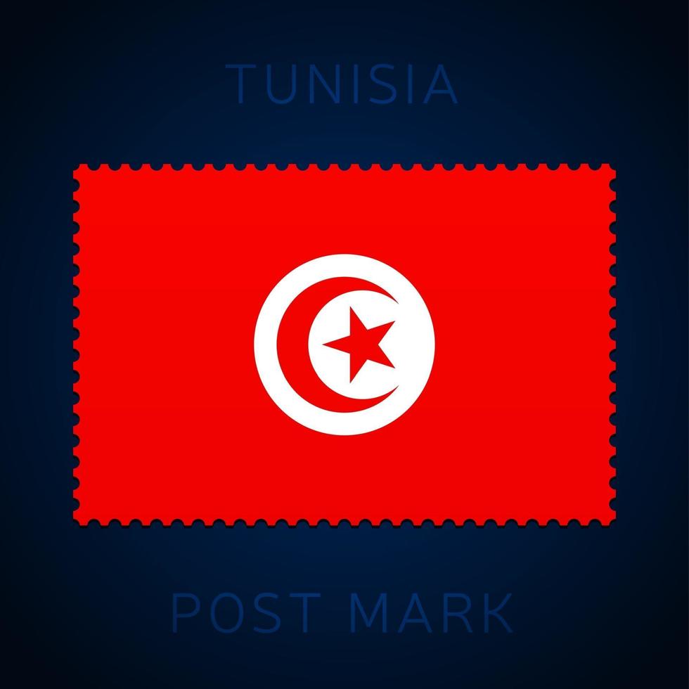 marca de franqueo de Túnez. vector