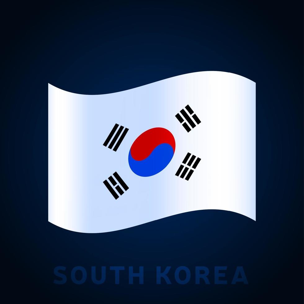 south korea wave vector flag.