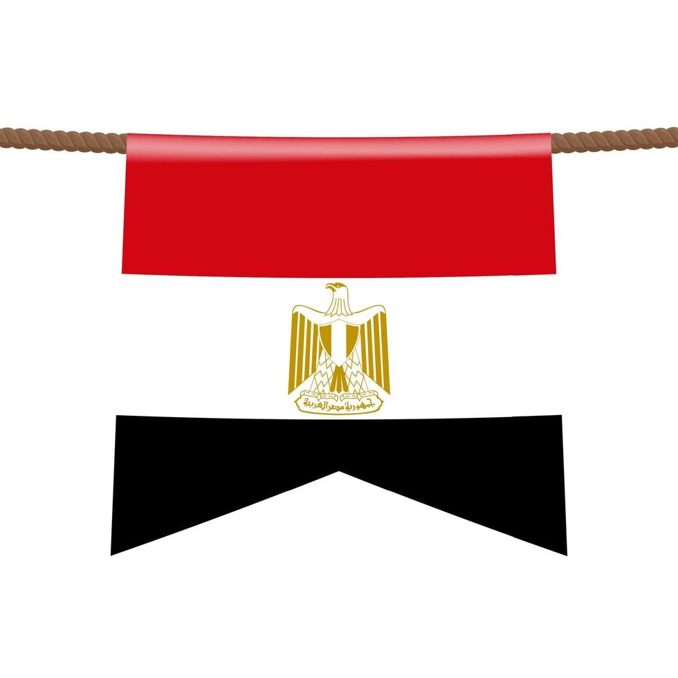 egypt national flags hangs on the rope. vector