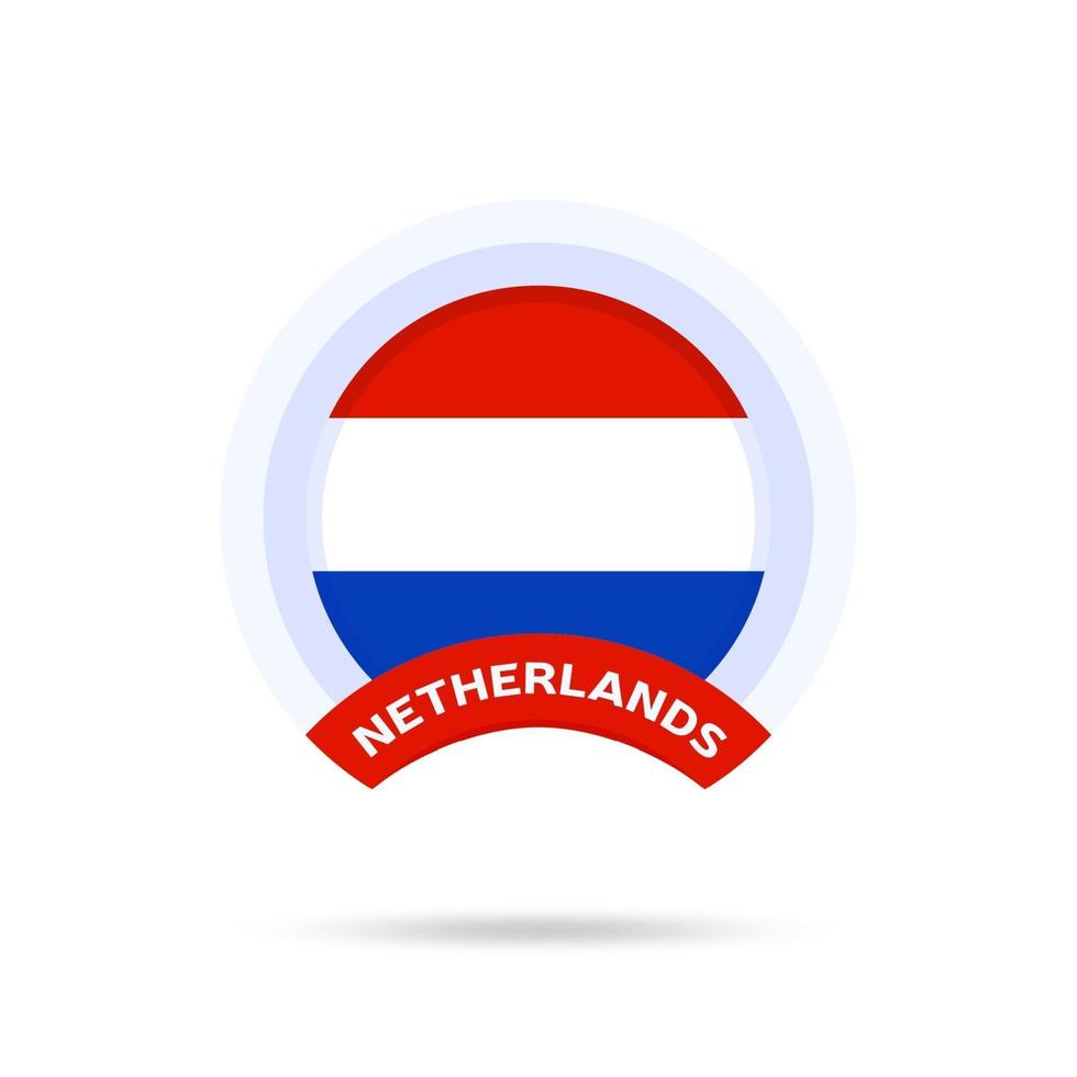 netherlands national flag Circle button Icon. vector