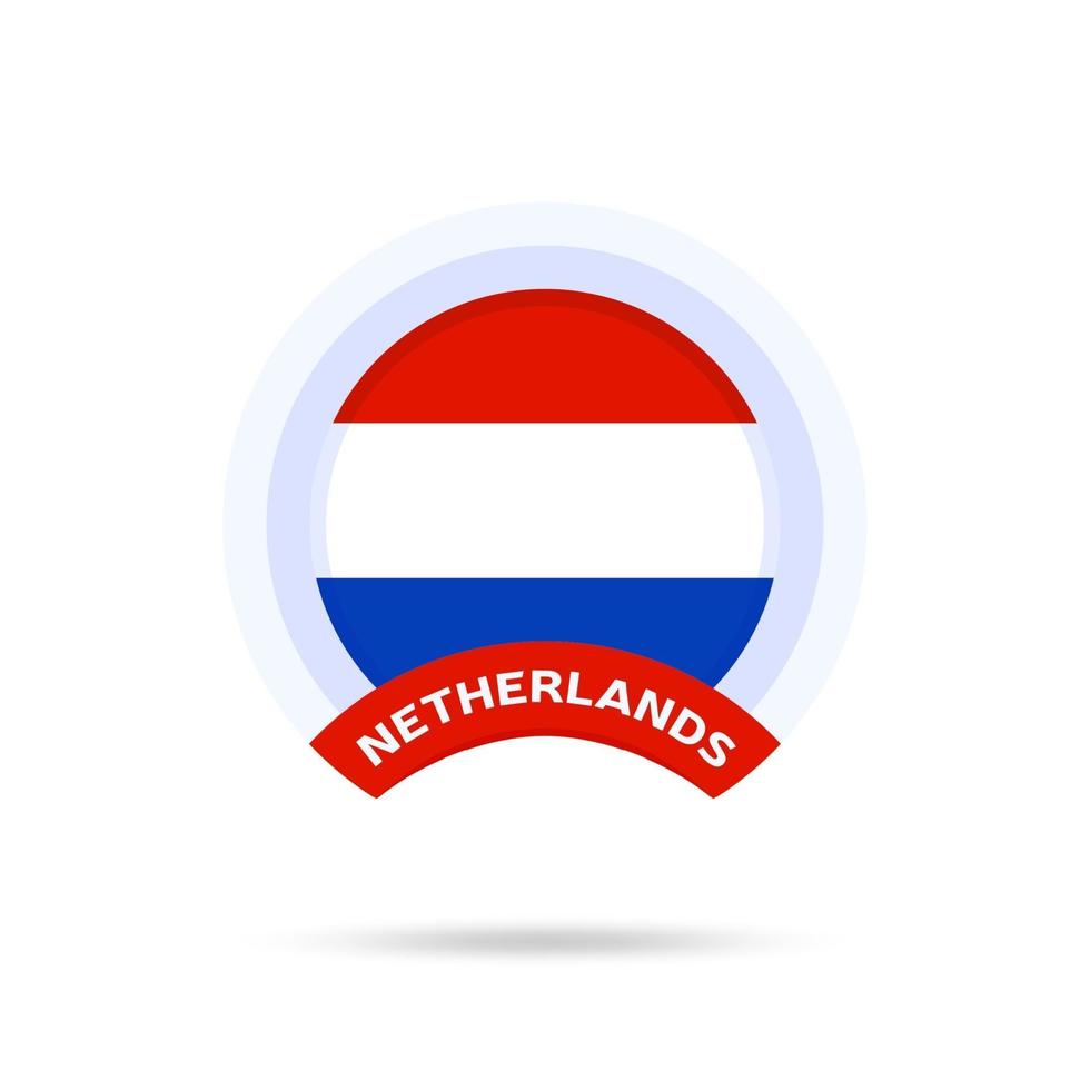 netherlands national flag Circle button Icon. vector