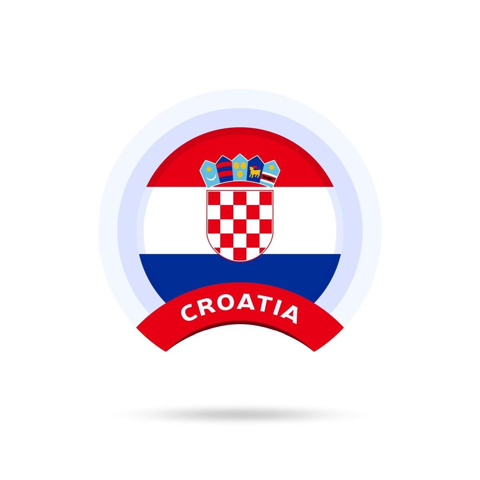 croatia national flag Circle button Icon. vector