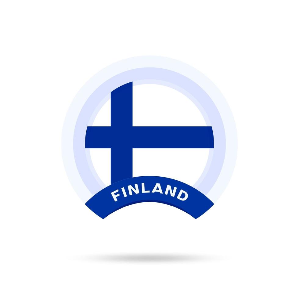 icono de botón de círculo de la bandera nacional de Finlandia vector