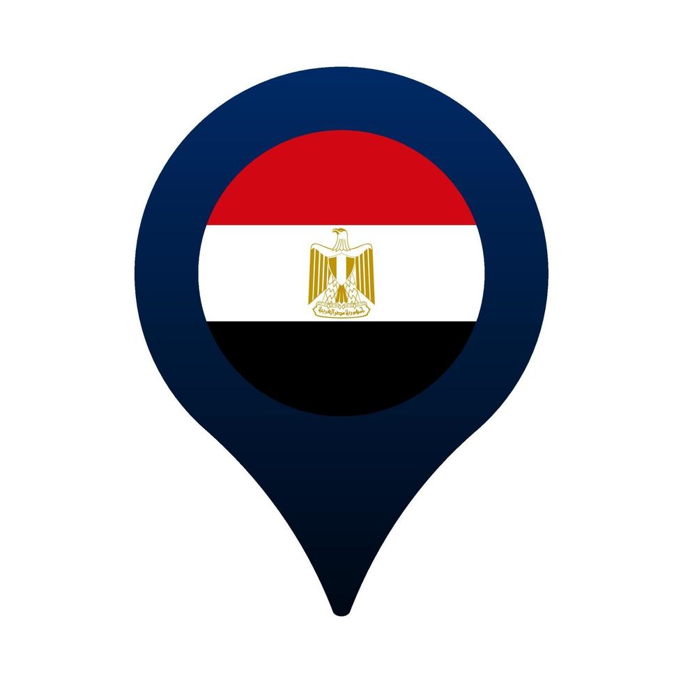 egypt flag and map pointer icon. vector