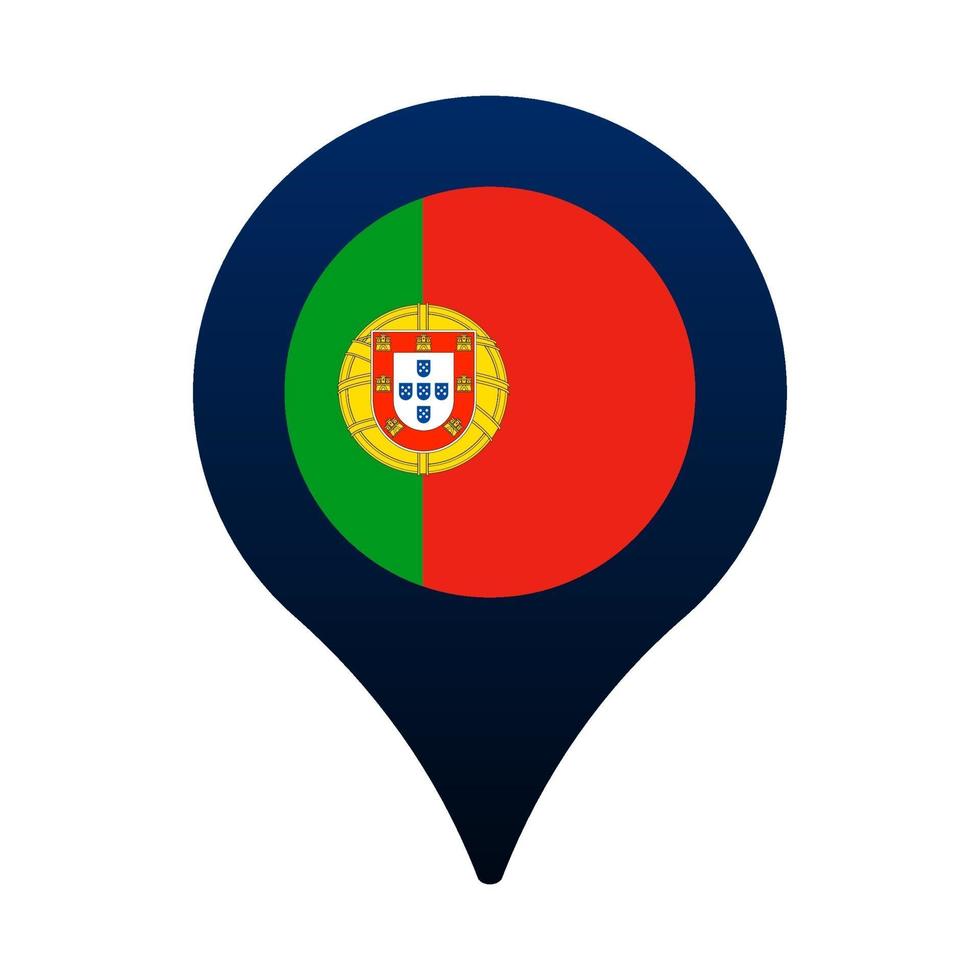 icono de puntero de mapa y bandera de portugal vector