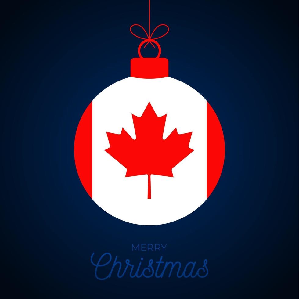 bola de navidad año nuevo con bandera de canadá vector