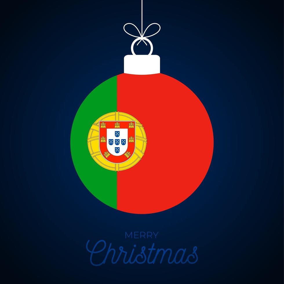 bola de navidad año nuevo con bandera portugal vector