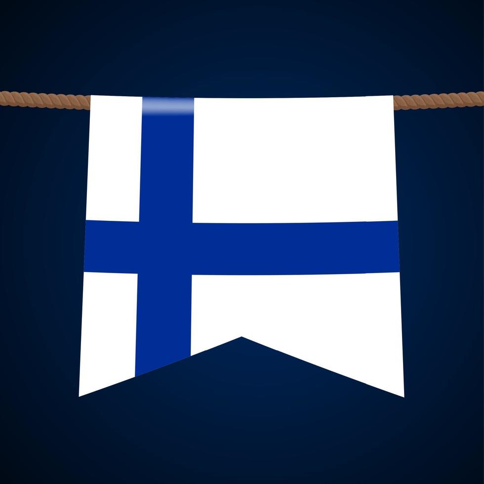 finland national flags hangs on the rope vector