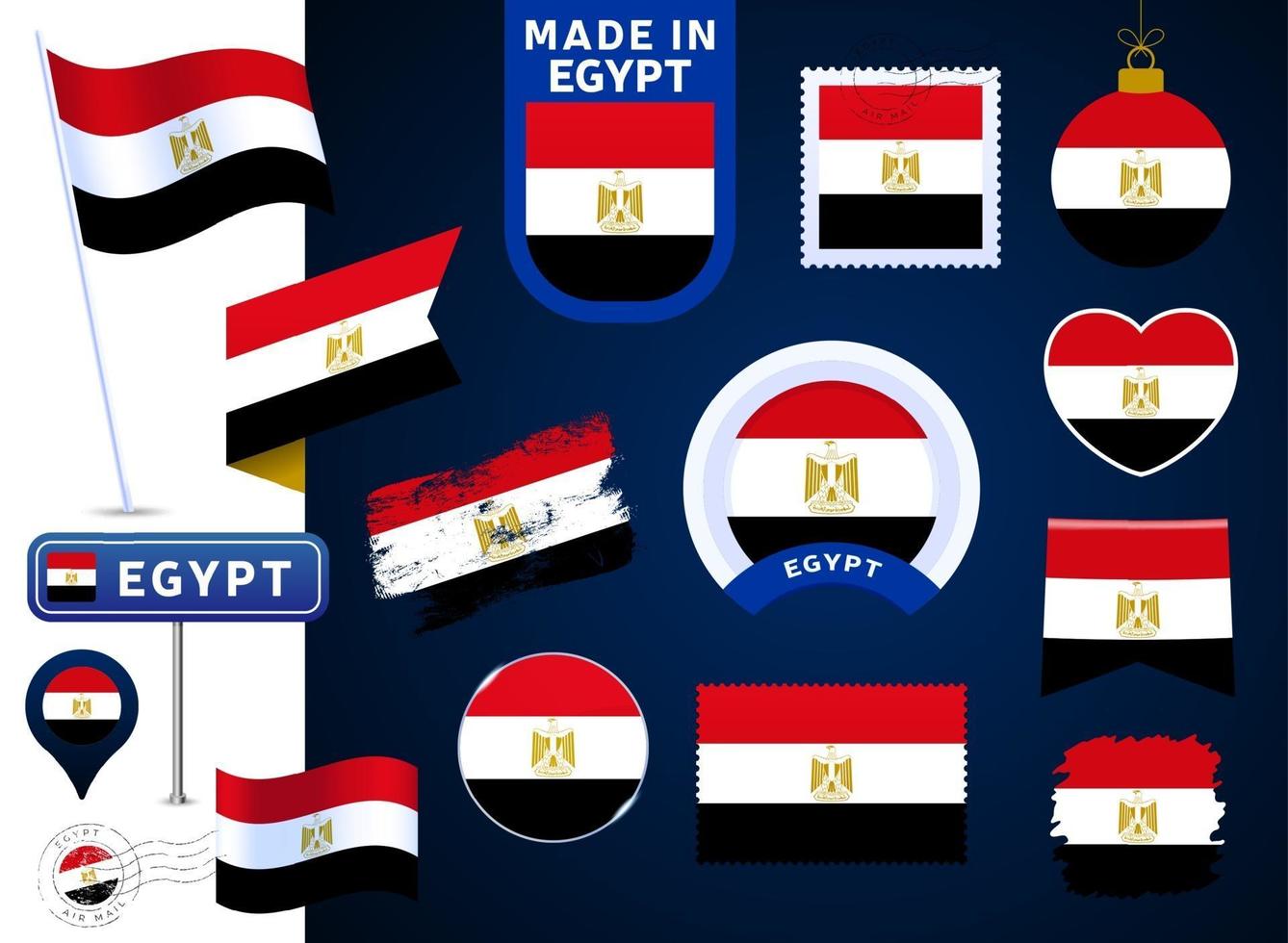 colección de vectores de bandera de egipto.