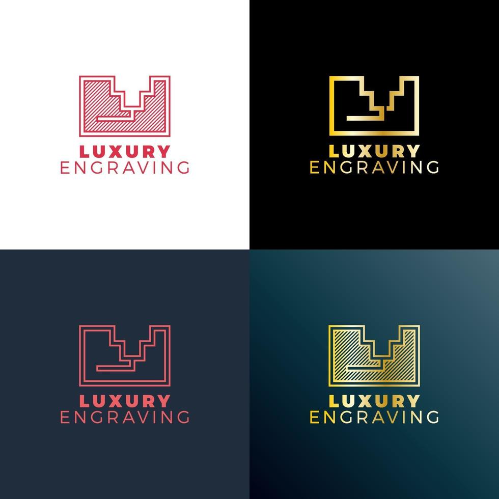 lazer engraving logo set vector