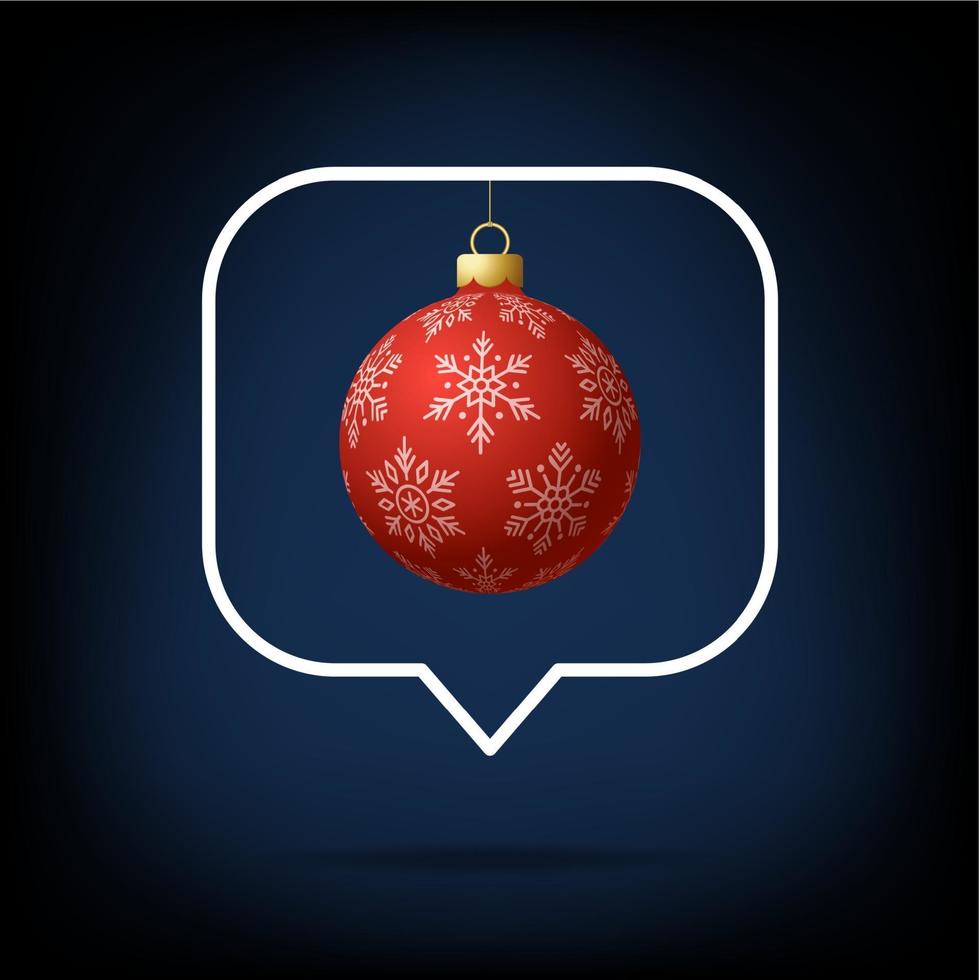 Card or Flyer christmas realistic ball on Like counter vector