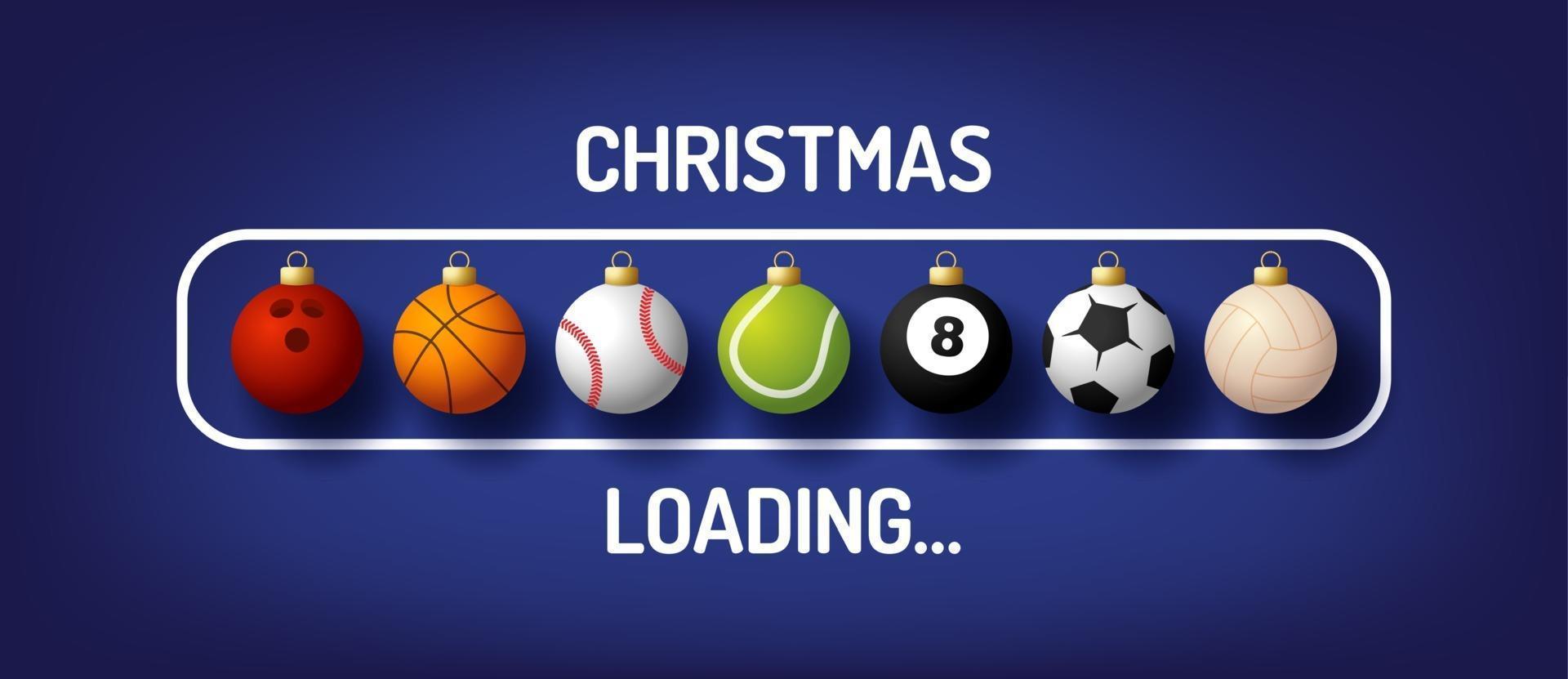 Christmas Progress bar with sport ball Christmas Loading vector