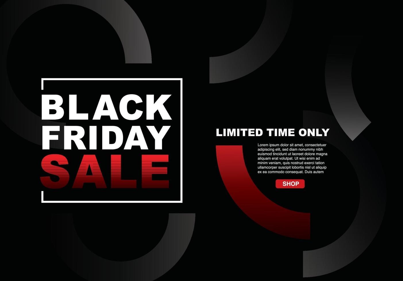 Black Friday, sale, banner design template, limited time only vector