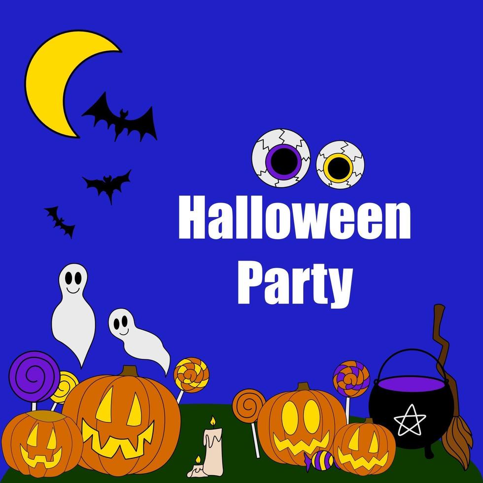 halloween vector clipart banner invintation para fiesta