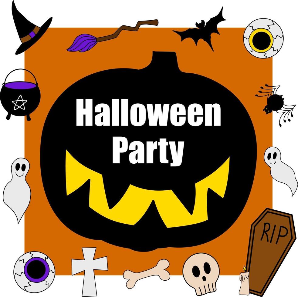 halloween vector clipart banner invintation para fiesta