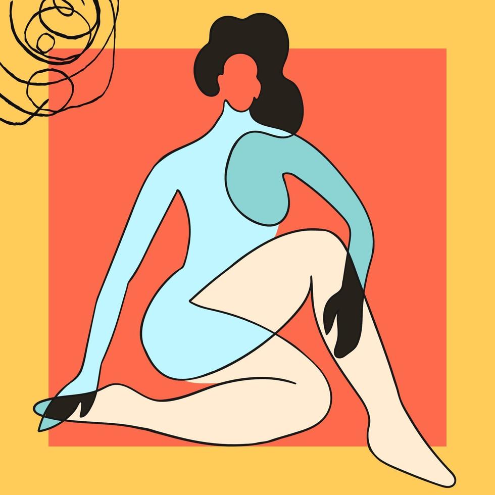 Colorful abstract illustration of woman body vector