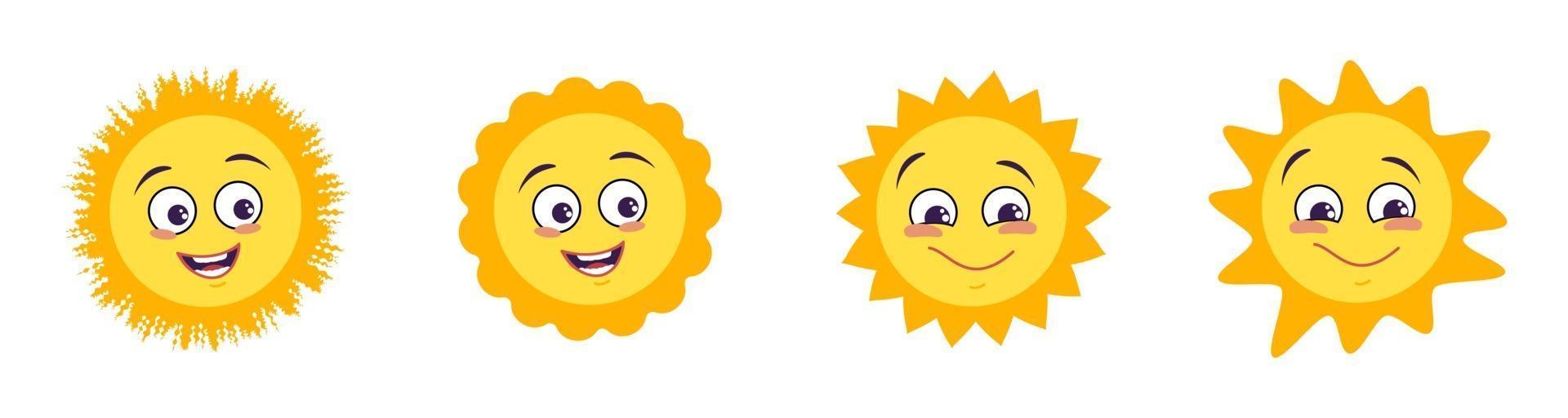 Sun with emotions. Symbol spring and summer vector