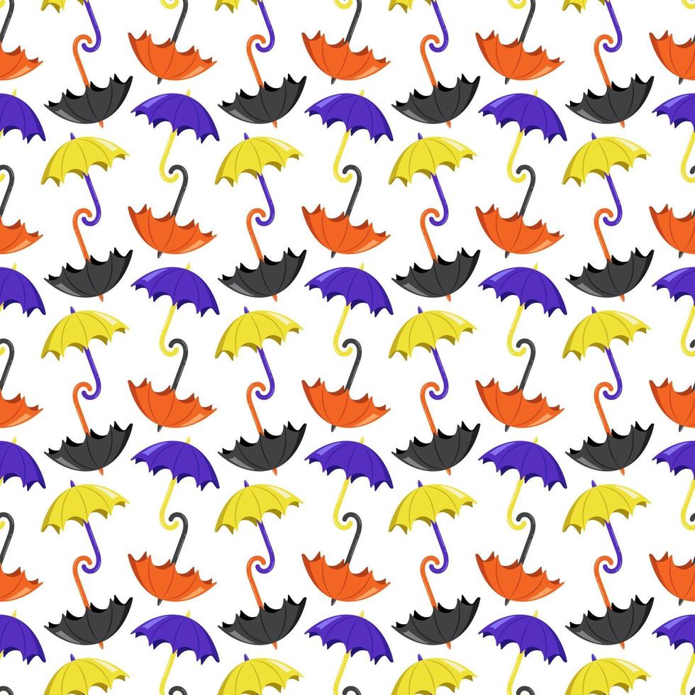 Seamless pattern with bright yellow and purple umbrellas vector