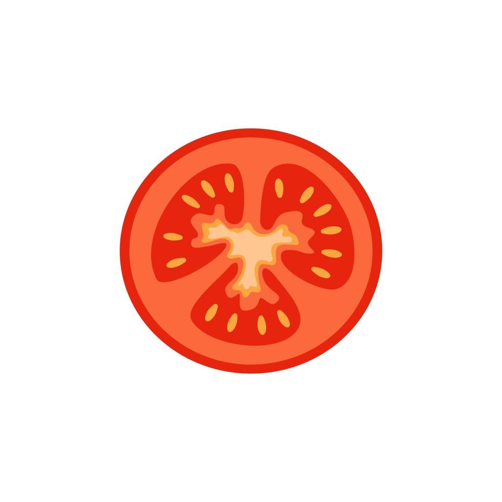 tomate en rodajas, vegetal rojo, cosecha para hacer pasta de tomate o ensalada vector