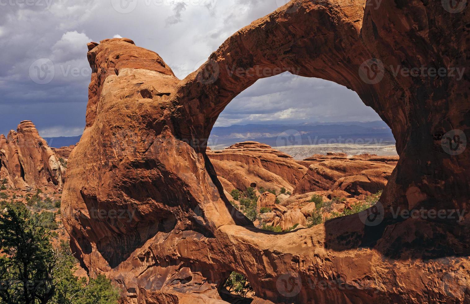 Dramatic Arch on Spring Day in the Desert photo