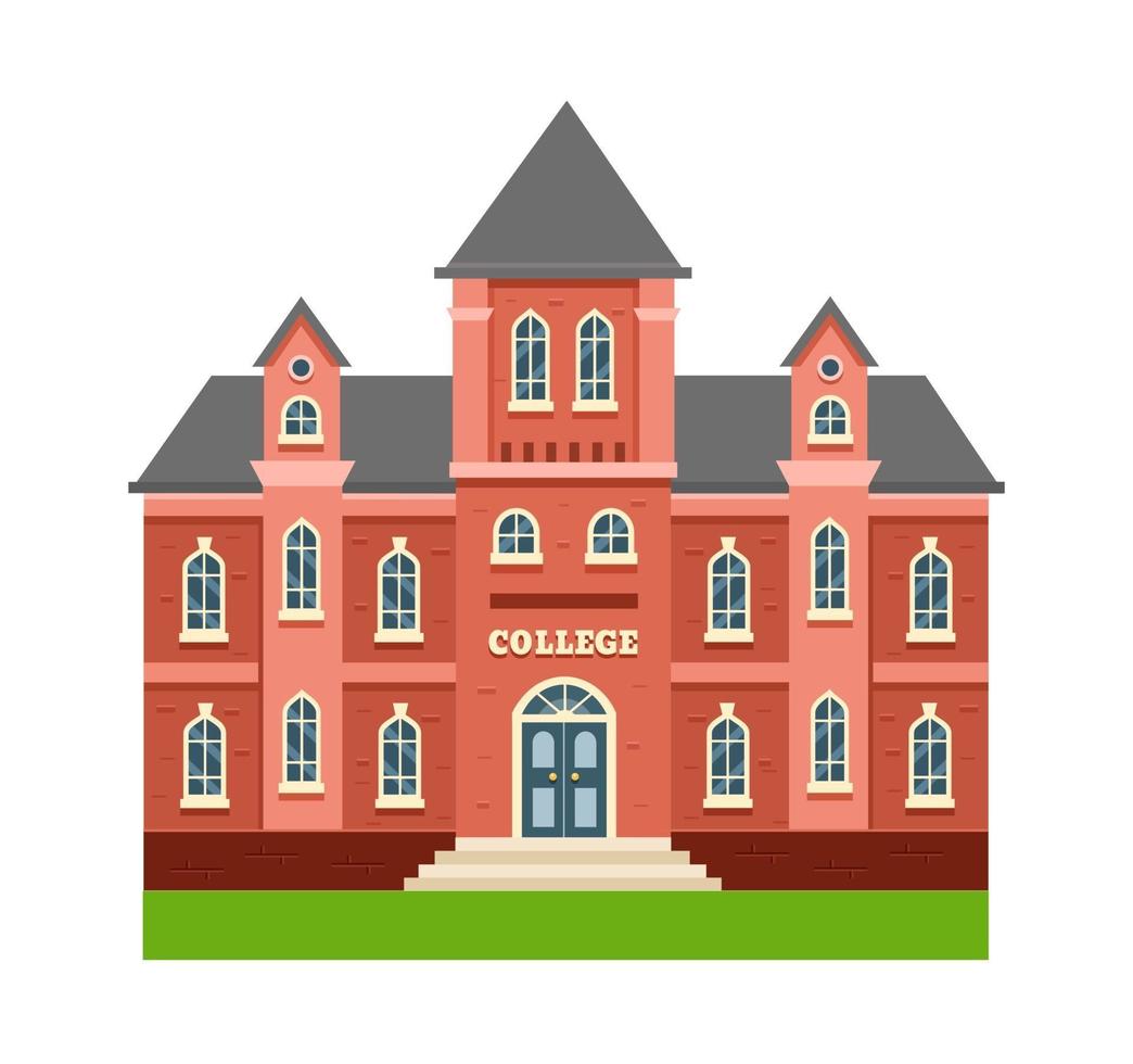 College building, university in traditional English style vector