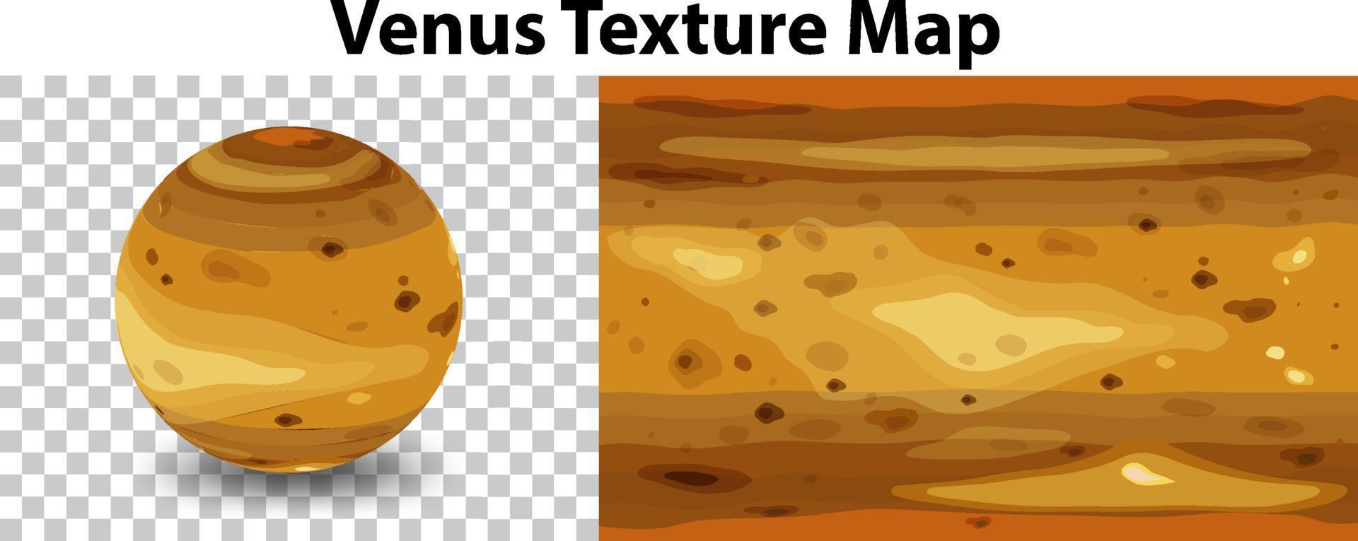 planeta venus con mapa de textura vector